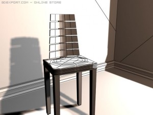 wood and leather chair 3D Модель