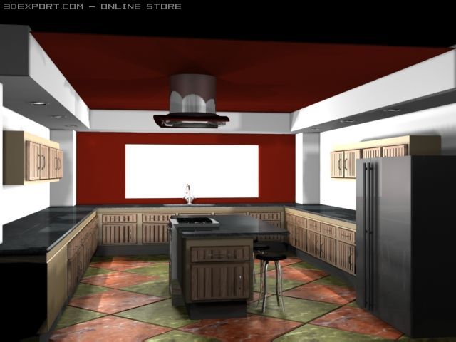 kitchen design Modello 3D .c4d .max .obj .3ds .fbx .stl .blend 