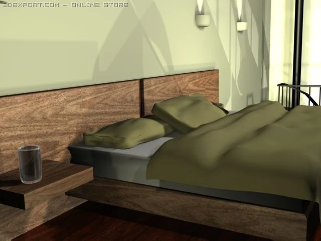 stylish bedroom 3D Model .c4d .max .obj .3ds .fbx .stl .blend