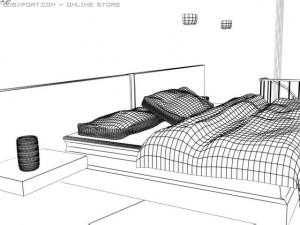 stylish bedroom Modello 3D