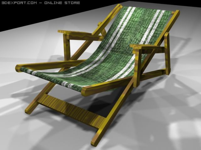 beach deck chair 3D Model .c4d .max .obj .3ds .fbx .stl .blend 