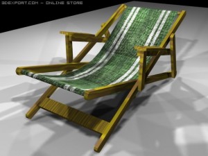 beach deck chair Modelo 3D