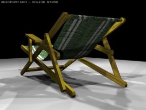 beach deck chair 3D Model