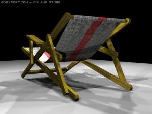 beach deck chair england 3D Model