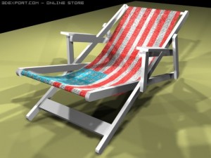 beach deck chair usa Modelo 3D