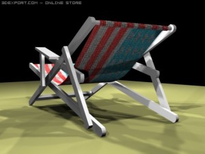 beach deck chair usa 3D Model