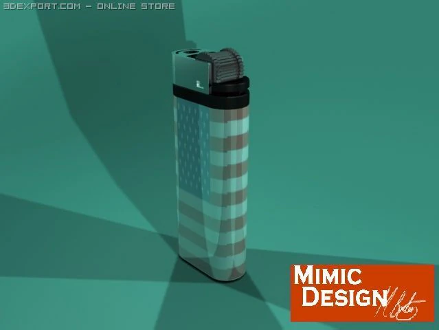 lighter with american flag design 3D Model .c4d .max .obj .3ds .fbx .stl .blend 
