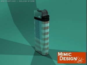 lighter with american flag design 3D Model
