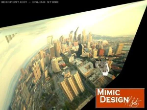 дизайн вітальні в місті 3D Модель