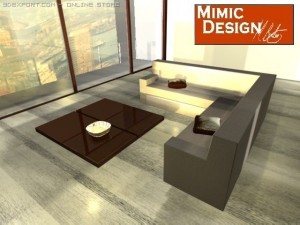 living room design in the city 3D Model