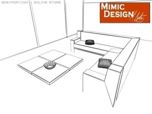 living room design in the city 3D Model