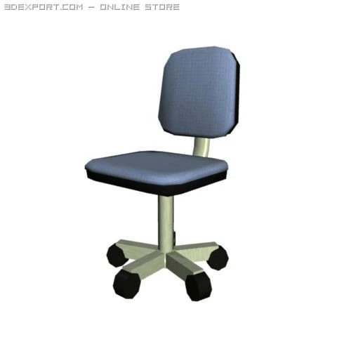 office chair low polygon 3D Model .c4d .max .obj .3ds .fbx .stl .blend