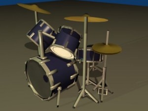 5 piece drum kit Modèle 3D