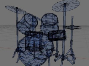 5 piece drum kit Modelo 3D