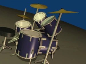 5 piece drum kit 3D Model