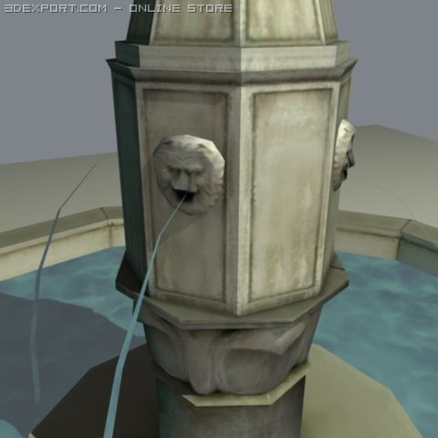 italian fountain in twilight new moon 3Dモデル .c4d .max .obj .3ds .fbx .stl .blend 