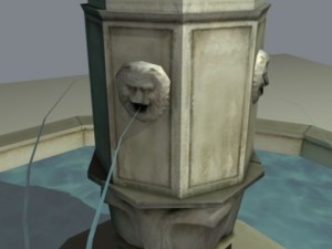 italian fountain in twilight new moon Modèle 3D