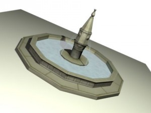 italian fountain in twilight new moon 3Dモデル