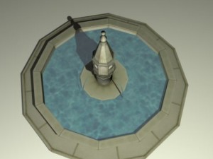 italian fountain in twilight new moon 3Dモデル