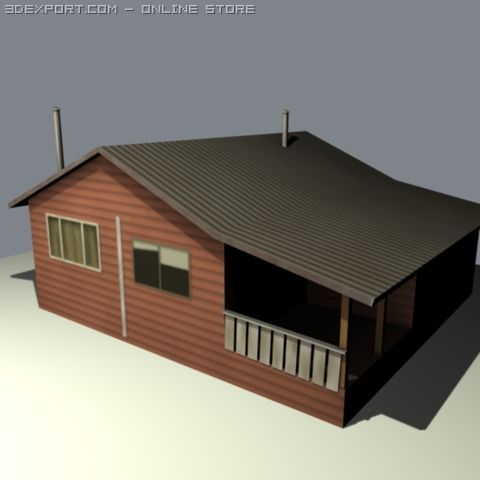 small country house in twilight new moon 3D Model .c4d .max .obj .3ds .fbx .stl .blend 