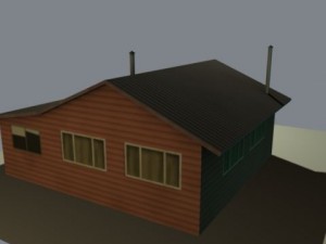 small country house in twilight new moon 3D Model