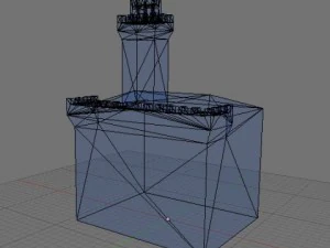 Итальянская башня с часами в сумерках, новолуние 3D Модель
