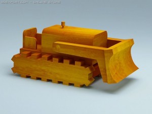 wood toy bulldozer Modelo 3D