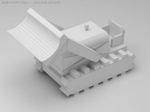 wood toy bulldozer Model 3D