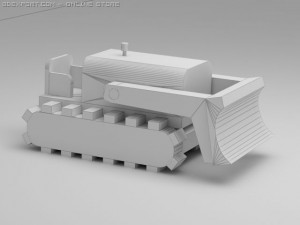 wood toy bulldozer Model 3D
