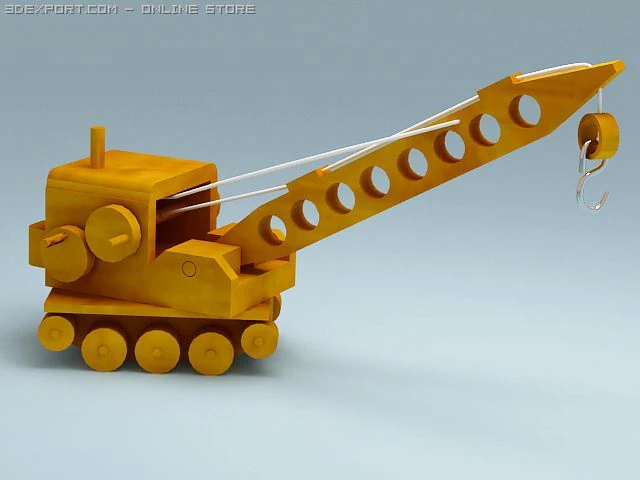 3d model of wood toy crane 3D Model .c4d .max .obj .3ds .fbx .stl .blend 