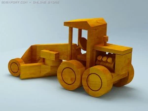 3d model of wood toy road grader 3D Model