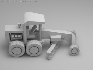 3d model of wood toy road grader 3D Модель