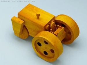 3d model of wood toy steam roller 3D Model