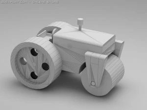 3d model of wood toy steam roller 3D Model