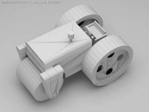 3d model of wood toy steam roller 3D Model
