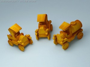 3d model of wood toy ford t cars Model 3D