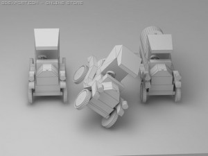 3d model of wood toy ford t cars Model 3D