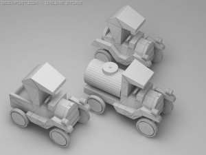 3d model of wood toy ford t cars Model 3D
