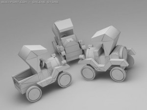 3d model of wood toy ford t cars Model 3D