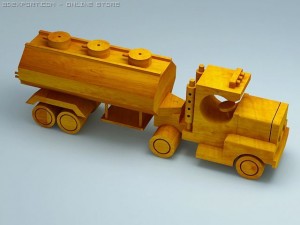 3d model of wood toy tank truck 3D मॉडल