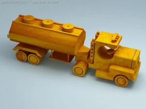 3d model of wood toy tank truck 3D Model