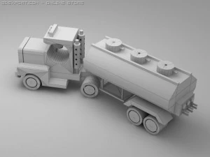3d model of wood toy tank truck 3D Model