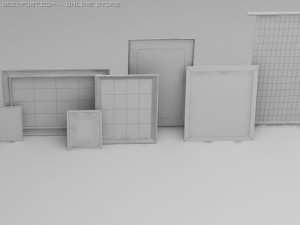 3d model of frame and artwork wall accessories 3Dモデル