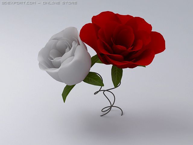 3d model of roses 3D Model .c4d .max .obj .3ds .fbx .stl .blend 