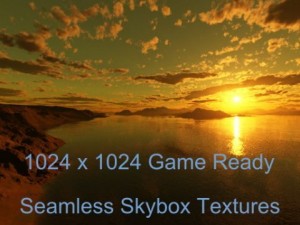 island cloudy sunset skybox high resolution CG Dokuları
