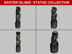 easter island statue collection Modelo 3D