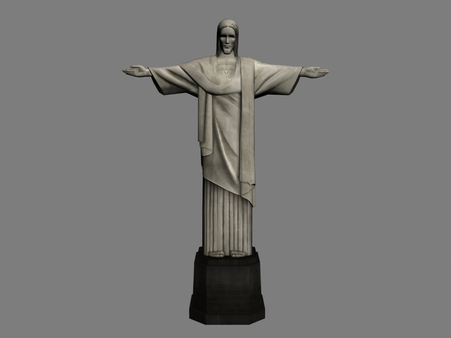 christ the redeemer statue 3D Model .c4d .max .obj .3ds .fbx .stl .blend 