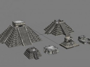 chicchen itza  main temple  6 buildings types Model 3D