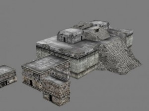 chicchen itza temple destroyed 6 buildings types 3D Model
