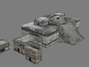 chicchen itza temple destroyed 6 buildings types 3D Model